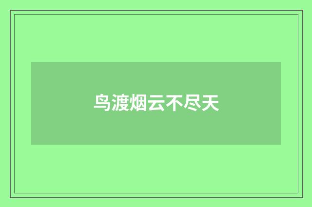 鸟渡烟云不尽天