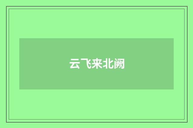 云飞来北阙