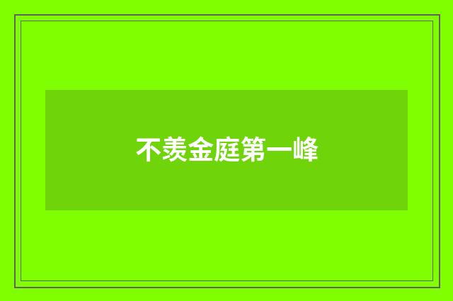 不羡金庭第一峰