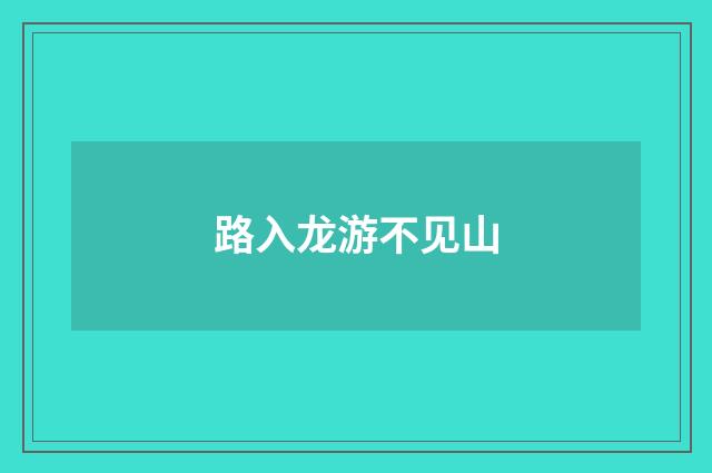路入龙游不见山