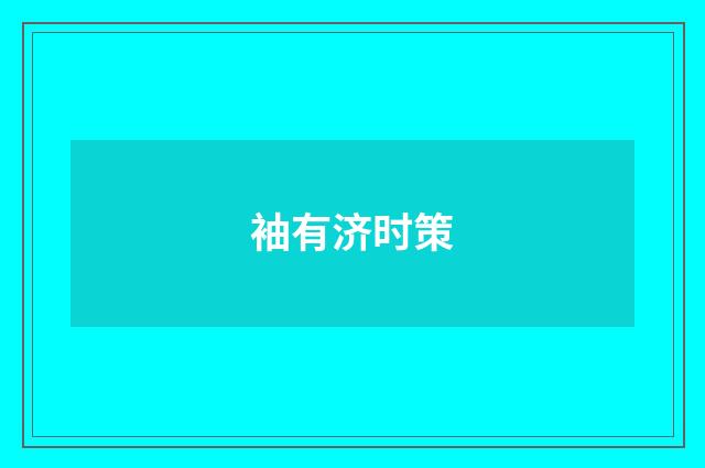 袖有济时策