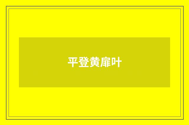 平登黄扉叶