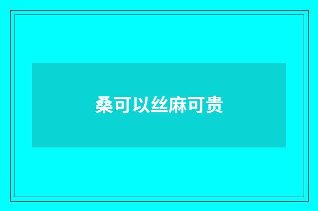 桑可以丝麻可贵