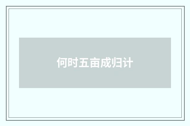 何时五亩成归计