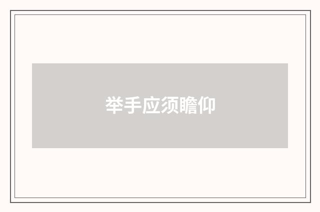 举手应须瞻仰