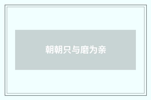 朝朝只与磨为亲