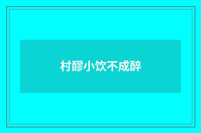 村醪小饮不成醉