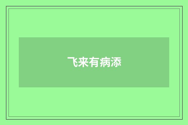 飞来有病添