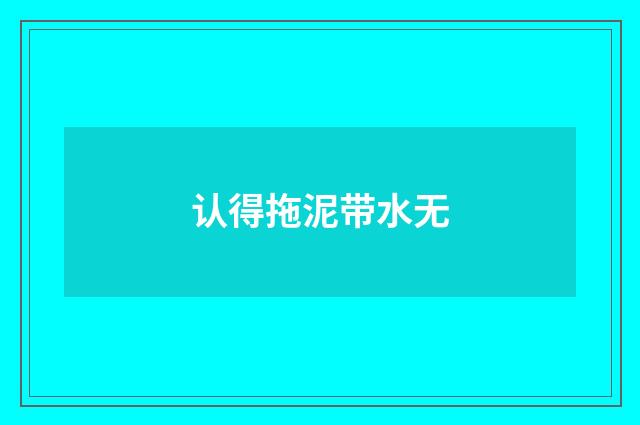 认得拖泥带水无