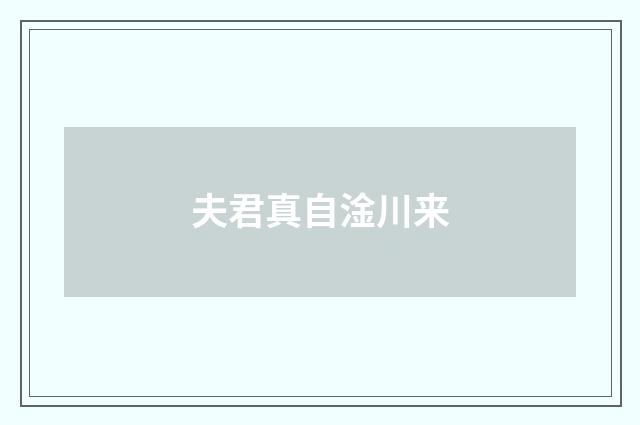 夫君真自淦川来