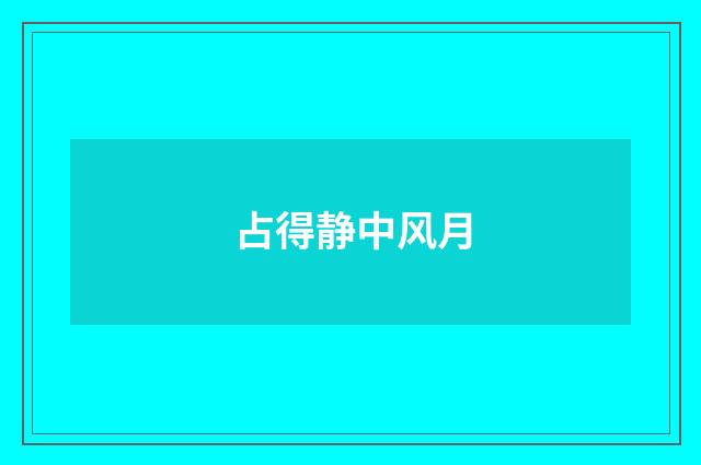占得静中风月