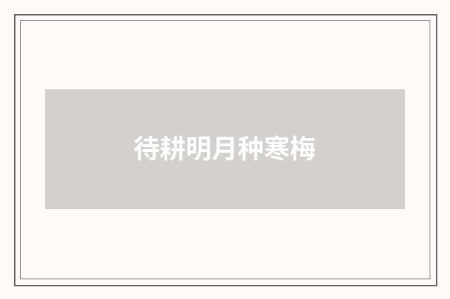待耕明月种寒梅