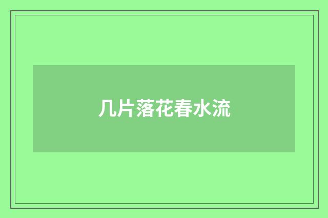 几片落花春水流