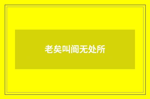 老矣叫阍无处所