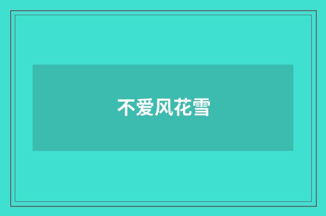 不爱风花雪