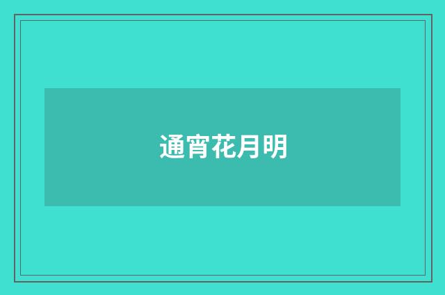 通宵花月明