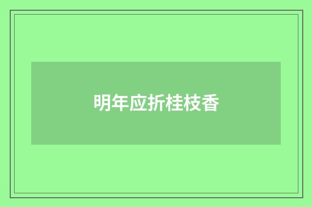 明年应折桂枝香