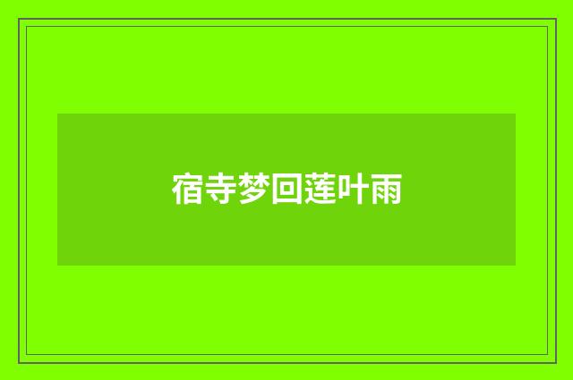 宿寺梦回莲叶雨