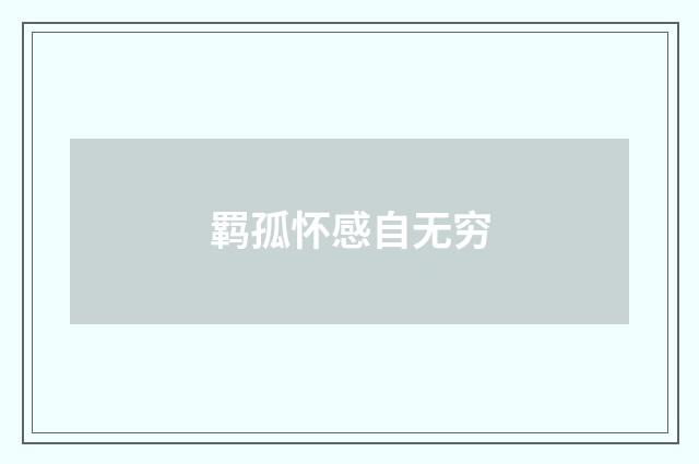 羁孤怀感自无穷