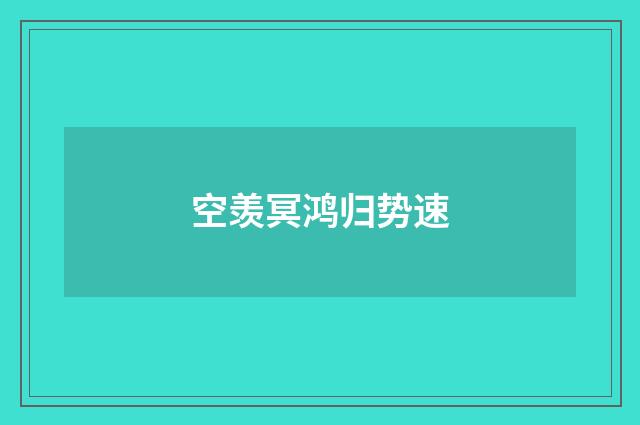 空羡冥鸿归势速