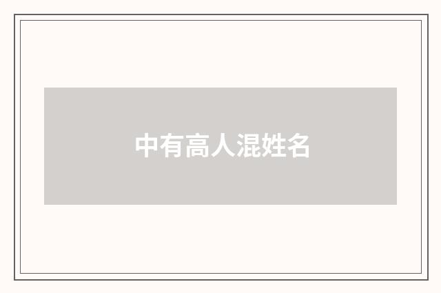 中有高人混姓名