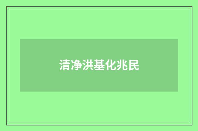 清净洪基化兆民