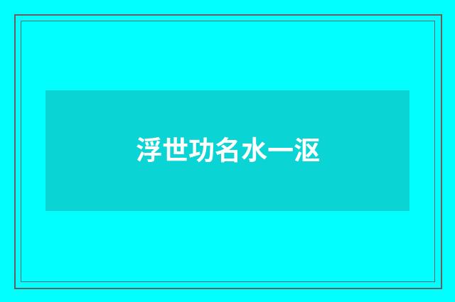 浮世功名水一沤