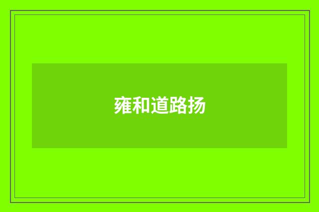 雍和道路扬