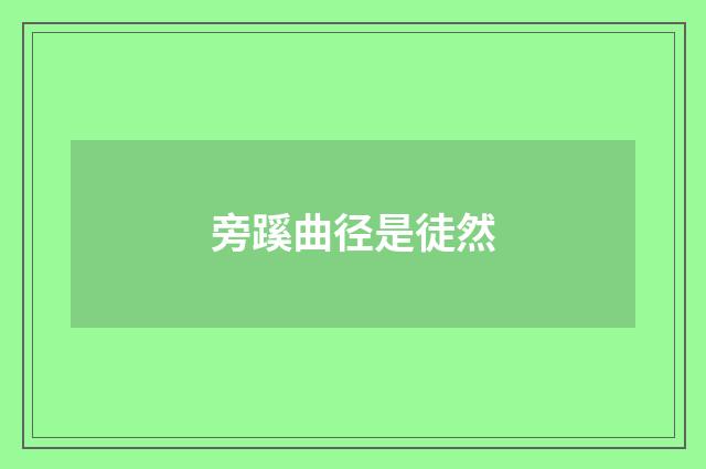 旁蹊曲径是徒然