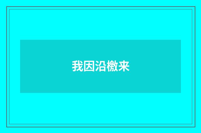 我因沿檄来