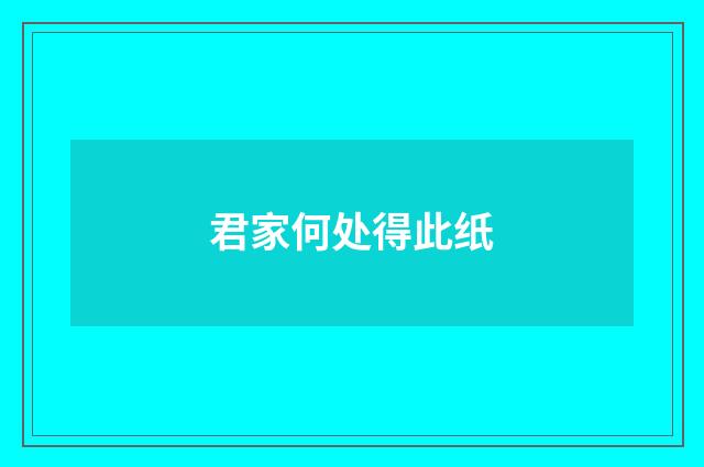 君家何处得此纸