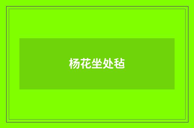 杨花坐处毡