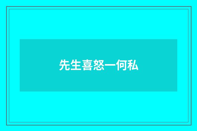 先生喜怒一何私