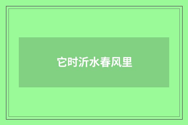 它时沂水春风里