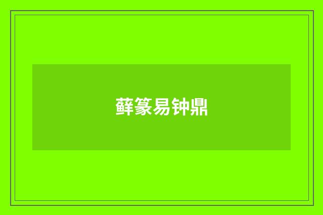 藓篆易钟鼎