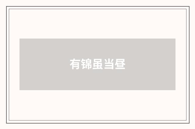 有锦虽当昼