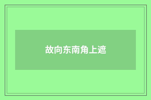 故向东南角上遮