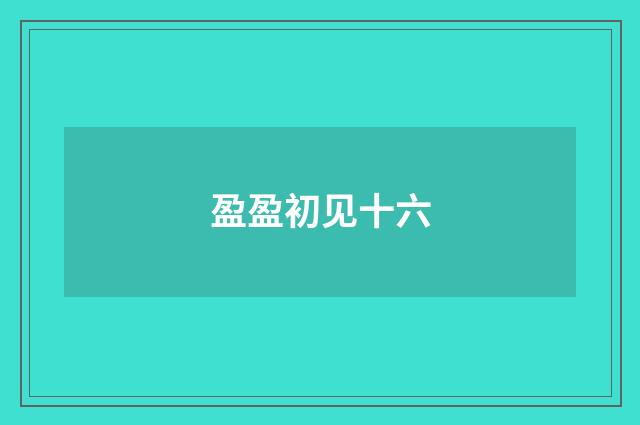 盈盈初见十六