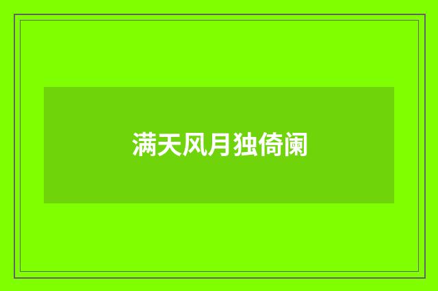 满天风月独倚阑