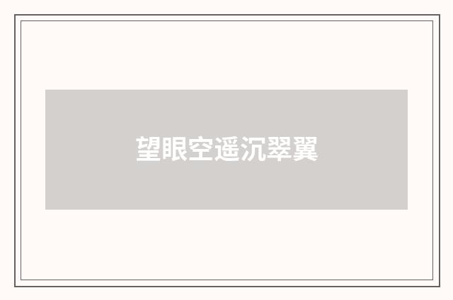 望眼空遥沉翠翼