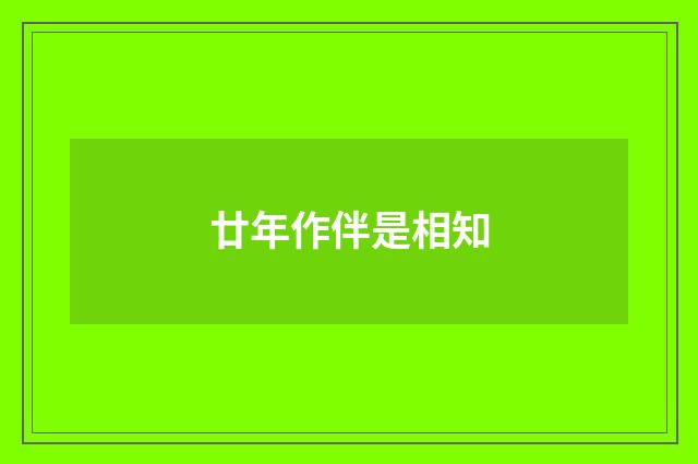 廿年作伴是相知