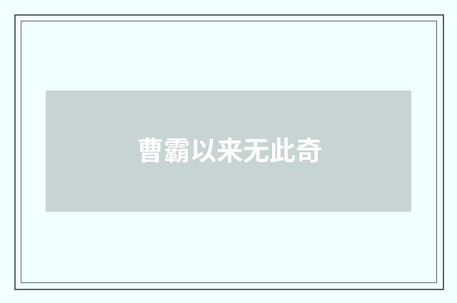 曹霸以来无此奇