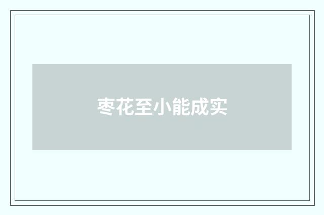 枣花至小能成实