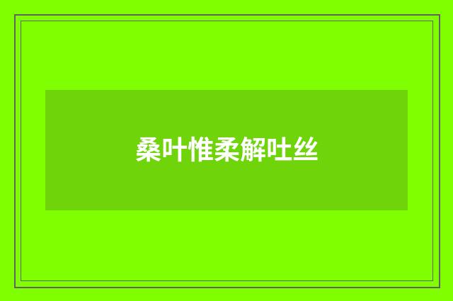 桑叶惟柔解吐丝