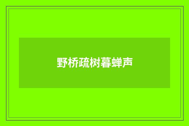 野桥疏树暮蝉声