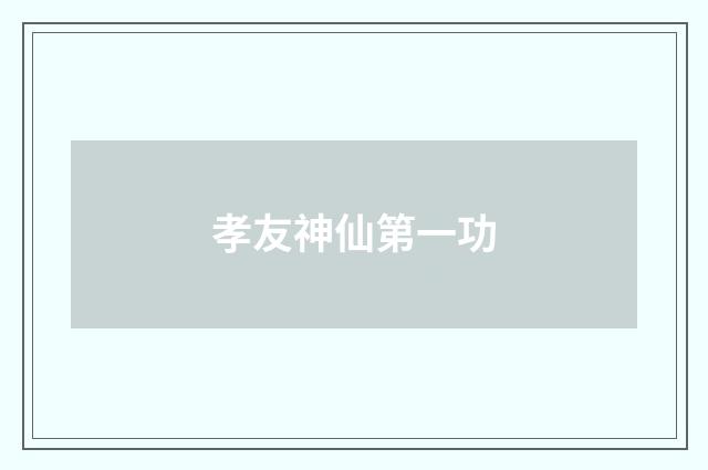 孝友神仙第一功