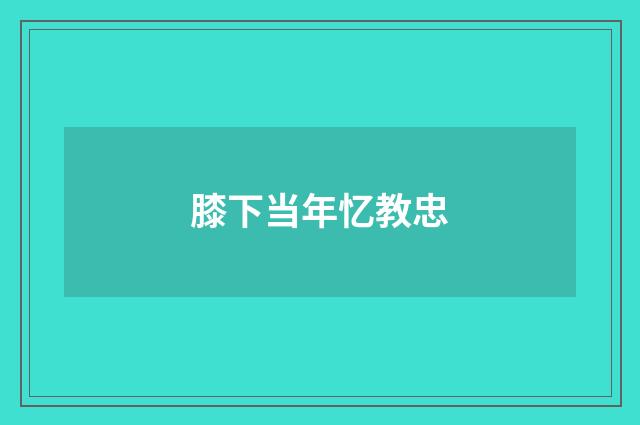 膝下当年忆教忠