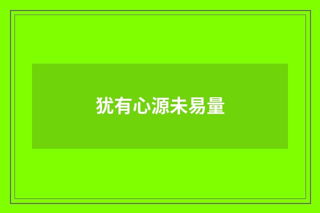 犹有心源未易量