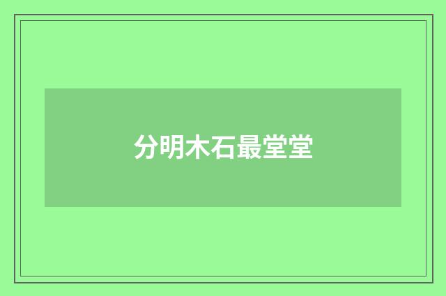 分明木石最堂堂