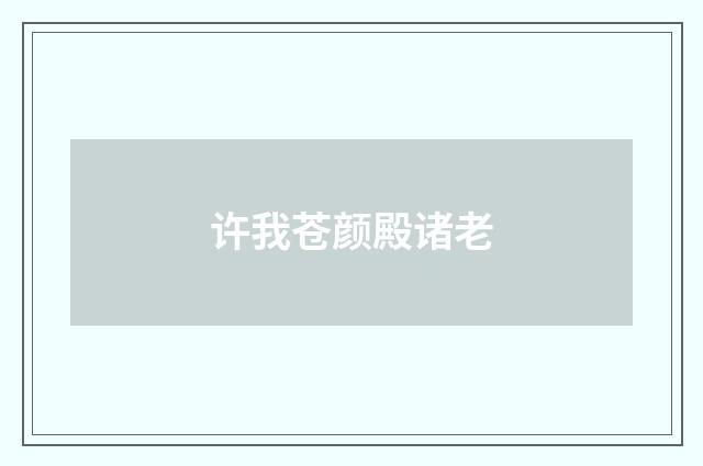 许我苍颜殿诸老